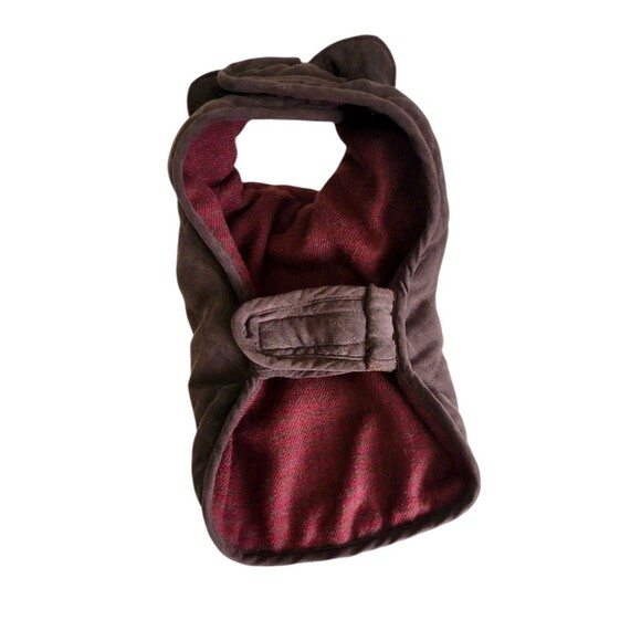 Woolrich Pet Quilted Jacket Brown Red 12.5" Collared Hook and Loop Closure - Picture 3 of 8